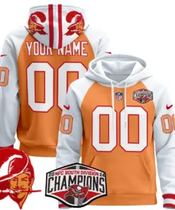 Tampa Bay Buccaneers Nike Throwback 2024 NFC South Division Champions Patch Custom Stitched Pullover Hoodie - Orange