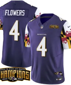 Derrick Henry Baltimore Ravens Nike Maryland Flag Back to Back AFC North Champions Patch Vapor Limited Stitched Jersey - Purple - Image 7
