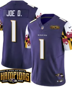 Derrick Henry Baltimore Ravens Nike Maryland Flag Back to Back AFC North Champions Patch Vapor Limited Stitched Jersey - Purple - Image 9