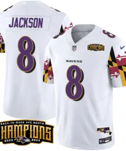 Derrick Henry Baltimore Ravens Nike Maryland Flag Back to Back AFC North Champions Patch Vapor Limited Stitched Jersey - Purple - Image 11