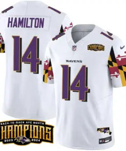 Derrick Henry Baltimore Ravens Nike Maryland Flag Back to Back AFC North Champions Patch Vapor Limited Stitched Jersey - Purple - Image 13