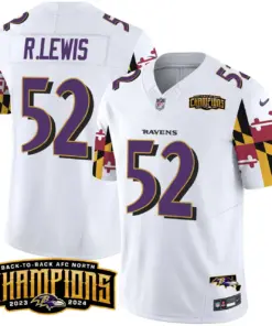 Derrick Henry Baltimore Ravens Nike Maryland Flag Back to Back AFC North Champions Patch Vapor Limited Stitched Jersey - Purple - Image 15