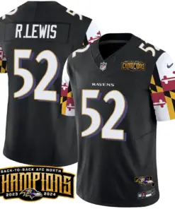 Derrick Henry Baltimore Ravens Nike Maryland Flag Back to Back AFC North Champions Patch Vapor Limited Stitched Jersey - Purple - Image 24