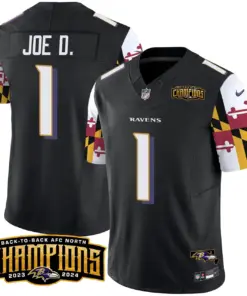 Derrick Henry Baltimore Ravens Nike Maryland Flag Back to Back AFC North Champions Patch Vapor Limited Stitched Jersey - Purple - Image 27