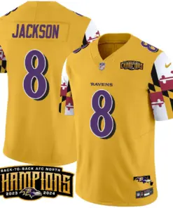 Derrick Henry Baltimore Ravens Nike Maryland Flag Back to Back AFC North Champions Patch Vapor Limited Stitched Jersey - Purple - Image 29