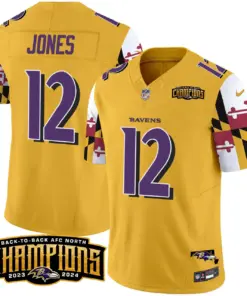Derrick Henry Baltimore Ravens Nike Maryland Flag Back to Back AFC North Champions Patch Vapor Limited Stitched Jersey - Purple - Image 35