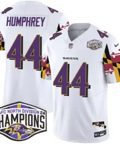 Derrick Henry Baltimore Ravens Nike Maryland Flag 2024 AFC North Division Champions Patch Vapor Limited Stitched Jersey - Purple - Image 14