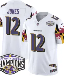 Derrick Henry Baltimore Ravens Nike Maryland Flag 2024 AFC North Division Champions Patch Vapor Limited Stitched Jersey - Purple - Image 17