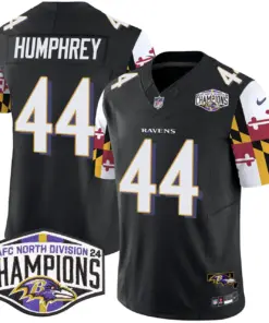 Derrick Henry Baltimore Ravens Nike Maryland Flag 2024 AFC North Division Champions Patch Vapor Limited Stitched Jersey - Purple - Image 23