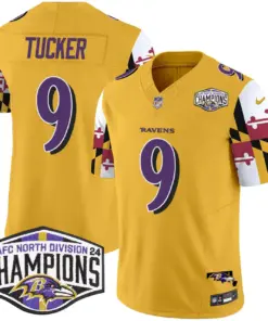 Derrick Henry Baltimore Ravens Nike Maryland Flag 2024 AFC North Division Champions Patch Vapor Limited Stitched Jersey - Purple - Image 30