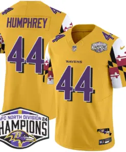 Derrick Henry Baltimore Ravens Nike Maryland Flag 2024 AFC North Division Champions Patch Vapor Limited Stitched Jersey - Purple - Image 32