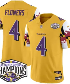 Derrick Henry Baltimore Ravens Nike Maryland Flag 2024 AFC North Division Champions Patch Vapor Limited Stitched Jersey - Purple - Image 34