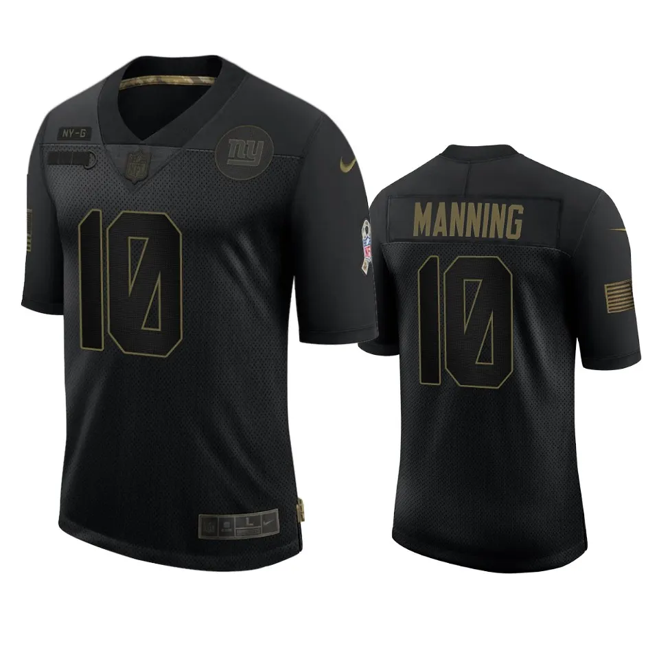 Eli Manning New York Giants Nike 2020 Salute to Service Limited Jersey - Black