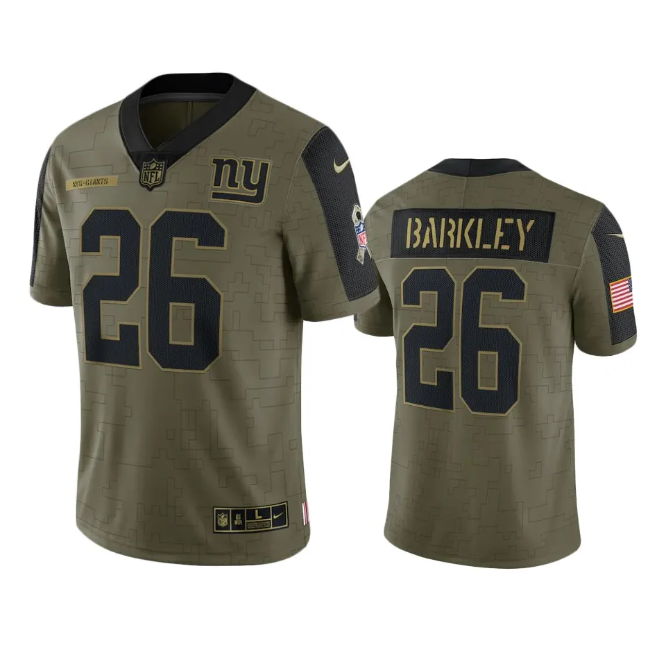 Saquon Barkley New York Giants Nike 2021 Salute to Service Limited Jersey - Olive