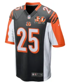 Giovani Bernard Cincinnati Bengals Nike 50th Anniversary Patch Game Jersey - Black - Image 2