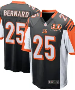 Giovani Bernard Cincinnati Bengals Nike 50th Anniversary Patch Game Jersey - Black