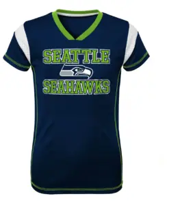 Seattle Seahawks Nike Girls Youth Team V-Neck Jersey - Navy