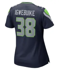 Godwin Igwebuike Seattle Seahawks Nike Women's Home Game Player Jersey - College Navy - Image 4