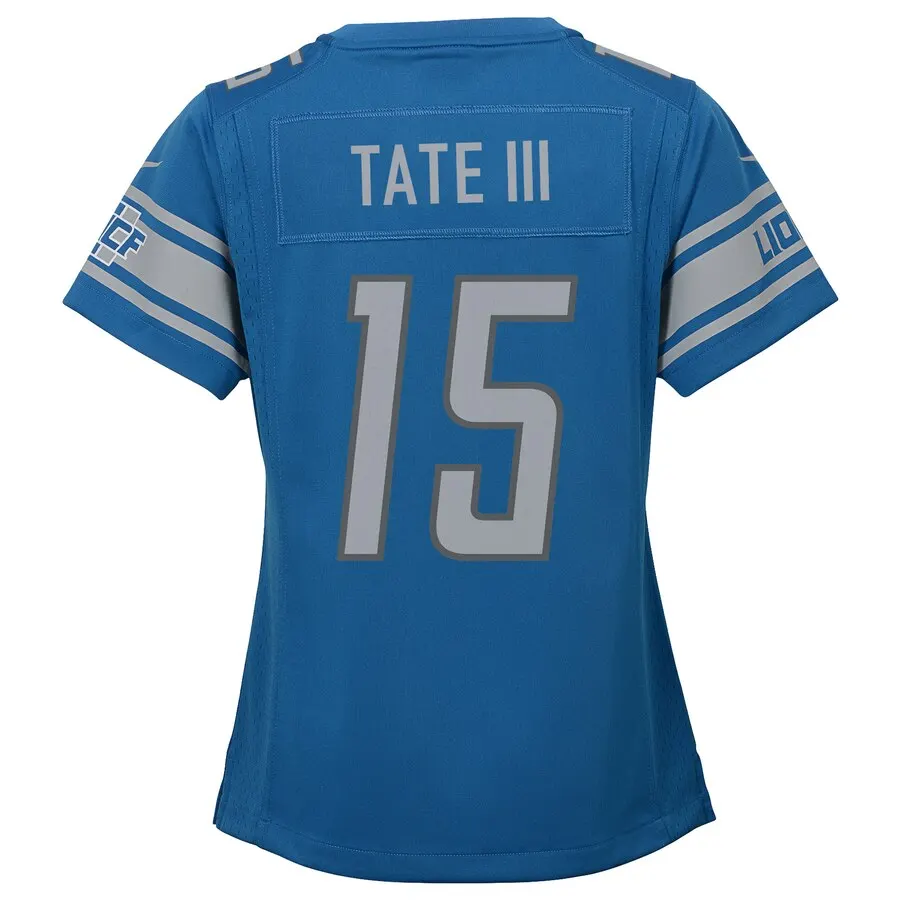 Golden Tate Detroit Lions Nike Girls Youth Game Jersey - Blue - Image 3