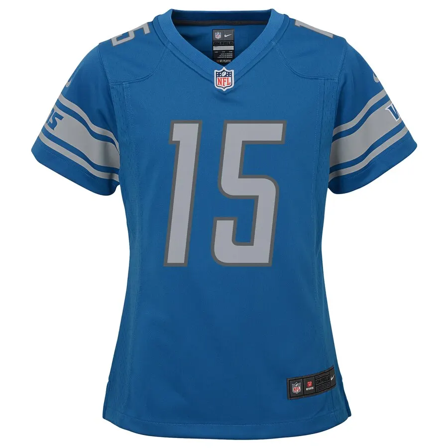 Golden Tate Detroit Lions Nike Girls Youth Game Jersey - Blue - Image 2