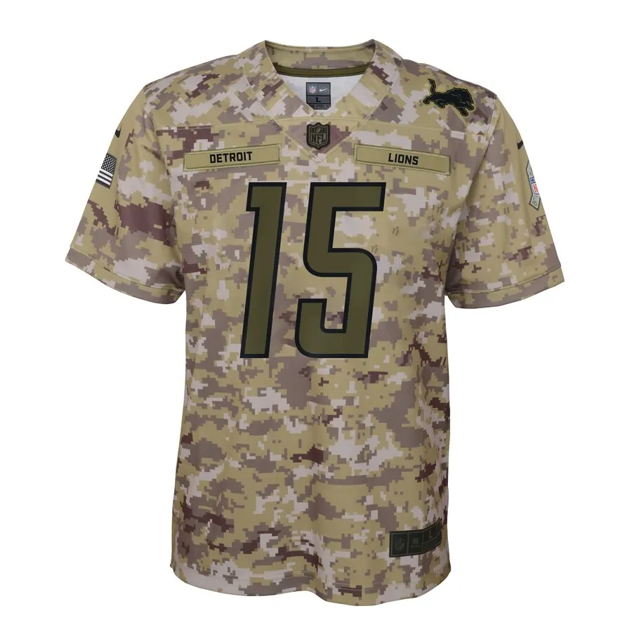 Golden Tate Detroit Lions Nike Youth Salute to Service Game Jersey - Camo - Image 2