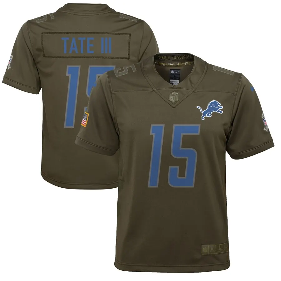 Golden Tate Detroit Lions Nike Youth Salute to Service Game Jersey - Olive