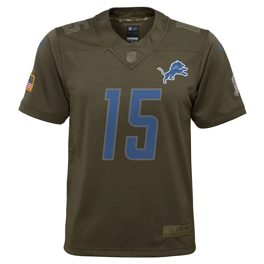 Golden Tate Detroit Lions Nike Youth Salute to Service Game Jersey - Olive - Image 2