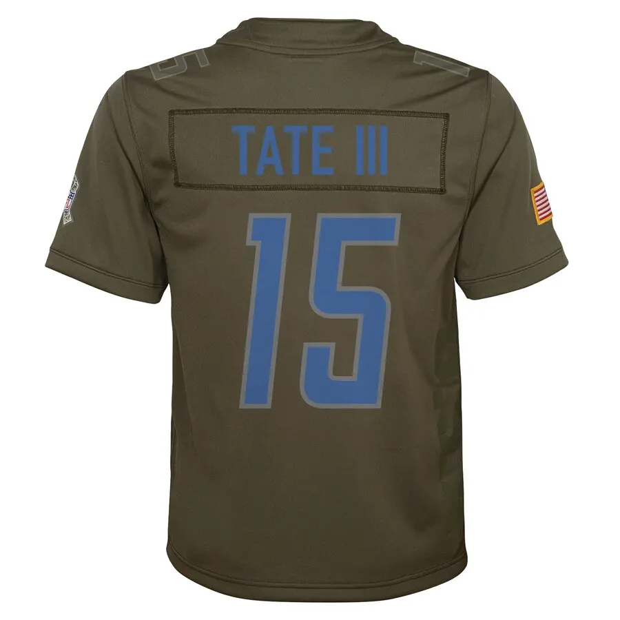 Golden Tate Detroit Lions Nike Youth Salute to Service Game Jersey - Olive - Image 3