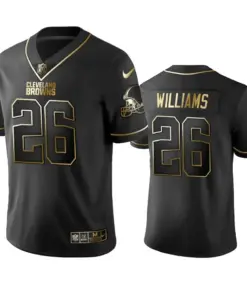 Greedy Williams Cleveland Browns Nike Golden Edition Vapor Limited Jersey - Anthracite