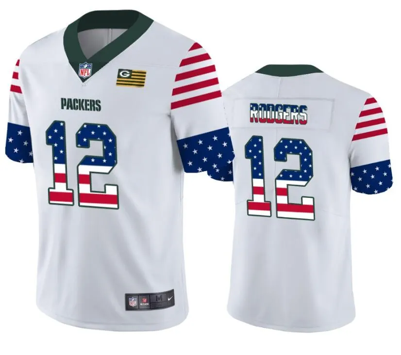 Aaron Rodgers Green Bay Packers Nike Throwback GREEN BAY Jersey - White