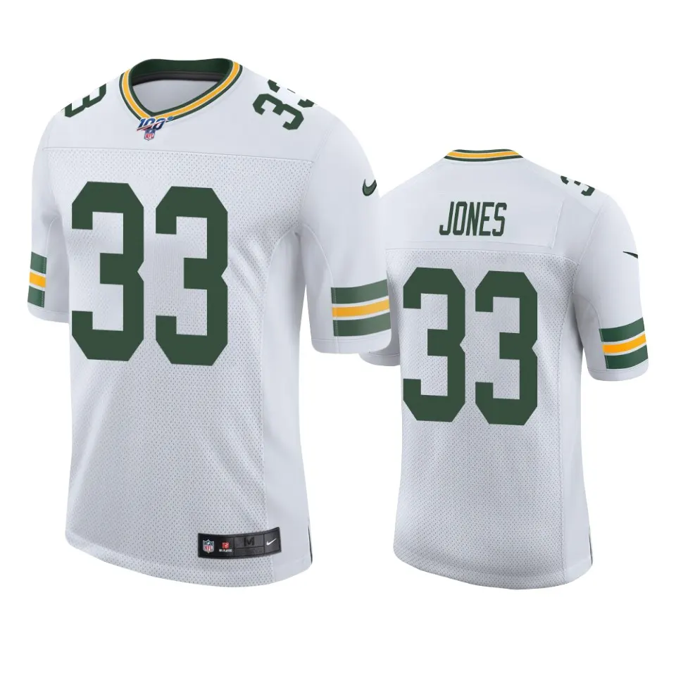 Aaron Jones Green Bay Packers Nike 100th Season Vapor Limited Jersey - White