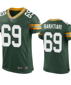 David Bakhtiari Green Bay Packers Nike 100th Season Vapor Elite Jersey - Kelly Green