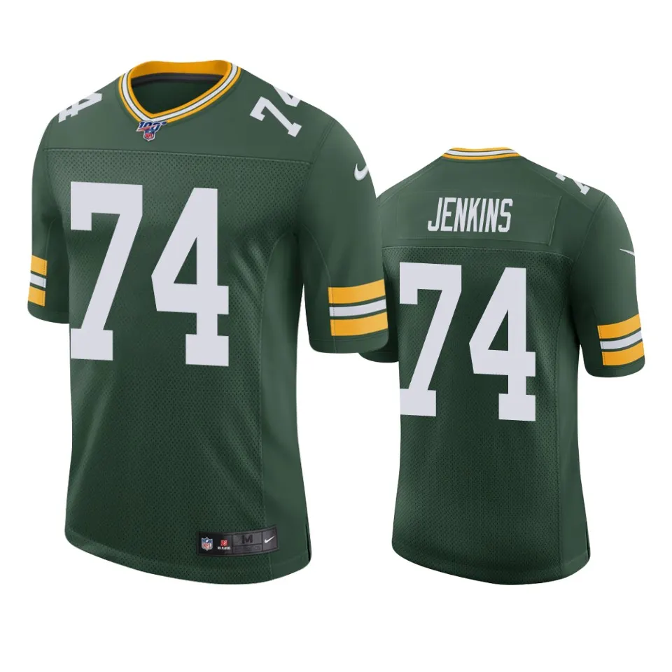 Elgton Jenkins Green Bay Packers Nike 100th Season Vapor Limited Jersey - Kelly Green
