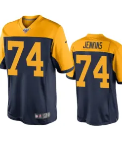 Elgton Jenkins Green Bay Packers Nike Throwback 100th Season Jersey - Navy