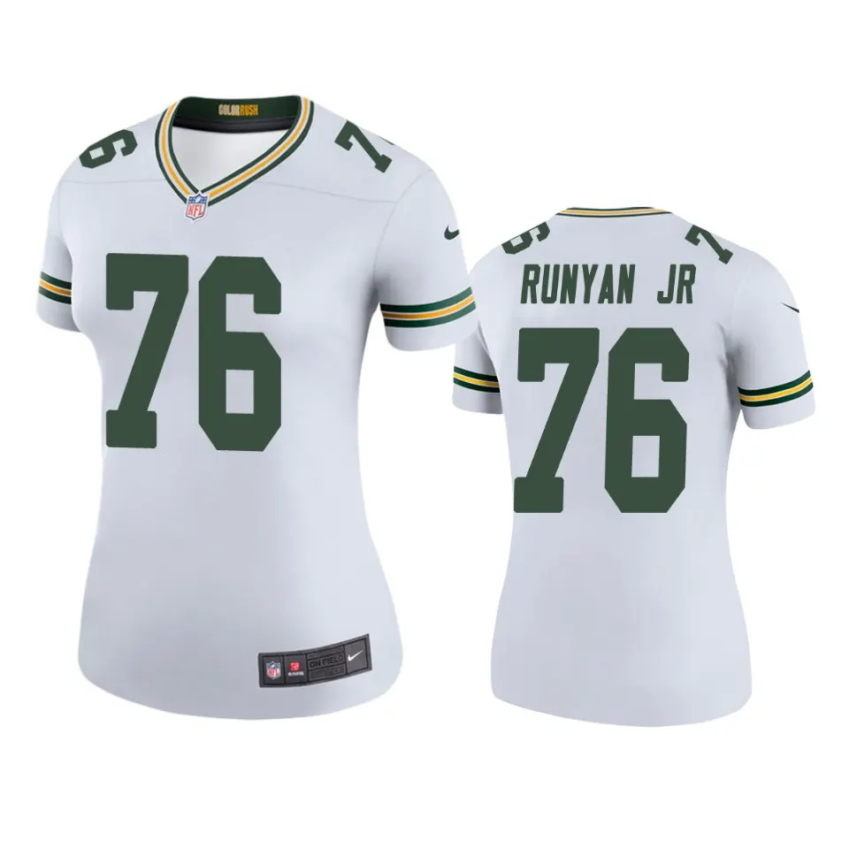 Jon Runyan Jr. Green Bay Packers Nike Women's Color Rush Legend Jersey - White