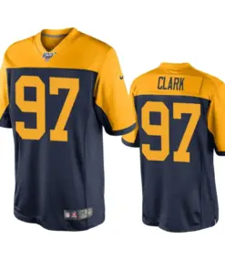 Kenny Clark Green Bay Packers Nike Throwback 100th Season Jersey - Navy