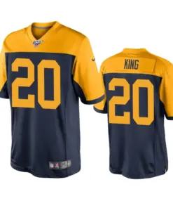 Kevin King Green Bay Packers Nike Throwback 100th Season Jersey - Navy