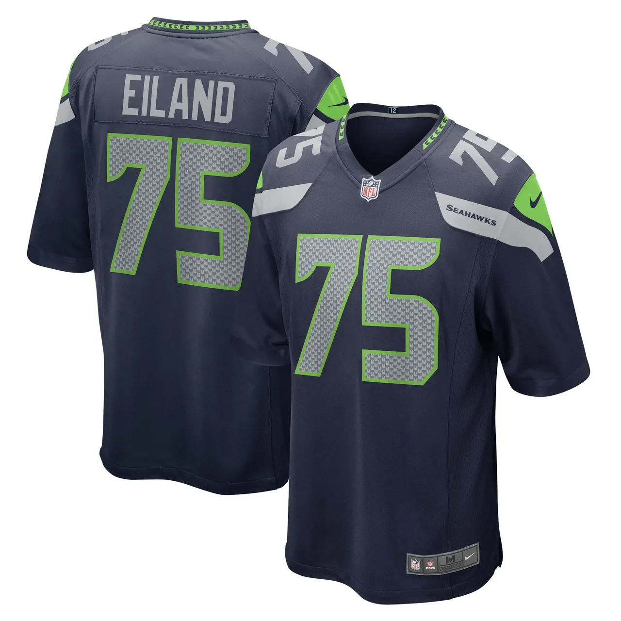 Greg Eiland Seattle Seahawks Nike Game Jersey - College Navy - Image 2