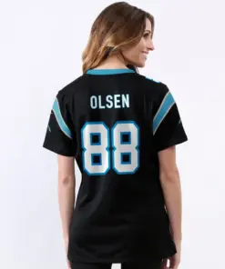 Greg Olsen Carolina Panthers Nike Women's Game Jersey - Black - Image 3