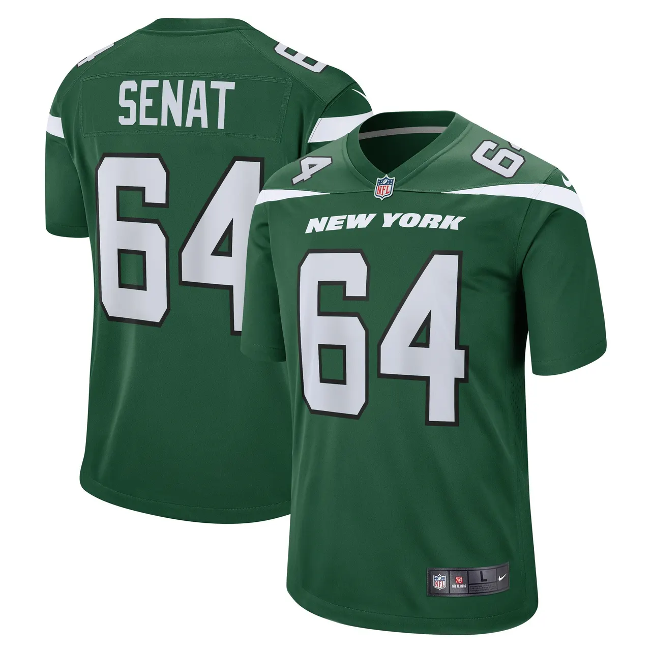 Greg Senat New York Jets Nike Game Player Jersey - Gotham Green - Image 2
