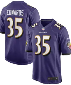 Gus Edwards Baltimore Ravens Nike Game Jersey - Purple