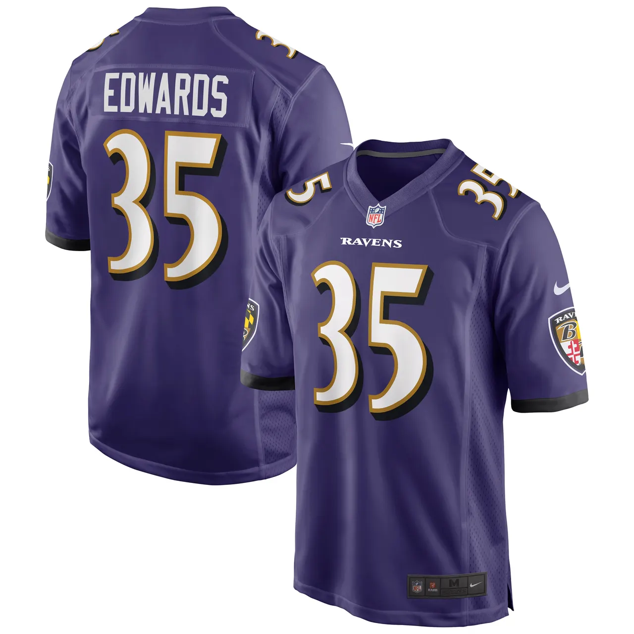 Gus Edwards Baltimore Ravens Nike Game Jersey - Purple