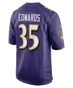 Gus Edwards Baltimore Ravens Nike Game Jersey - Purple - Image 4