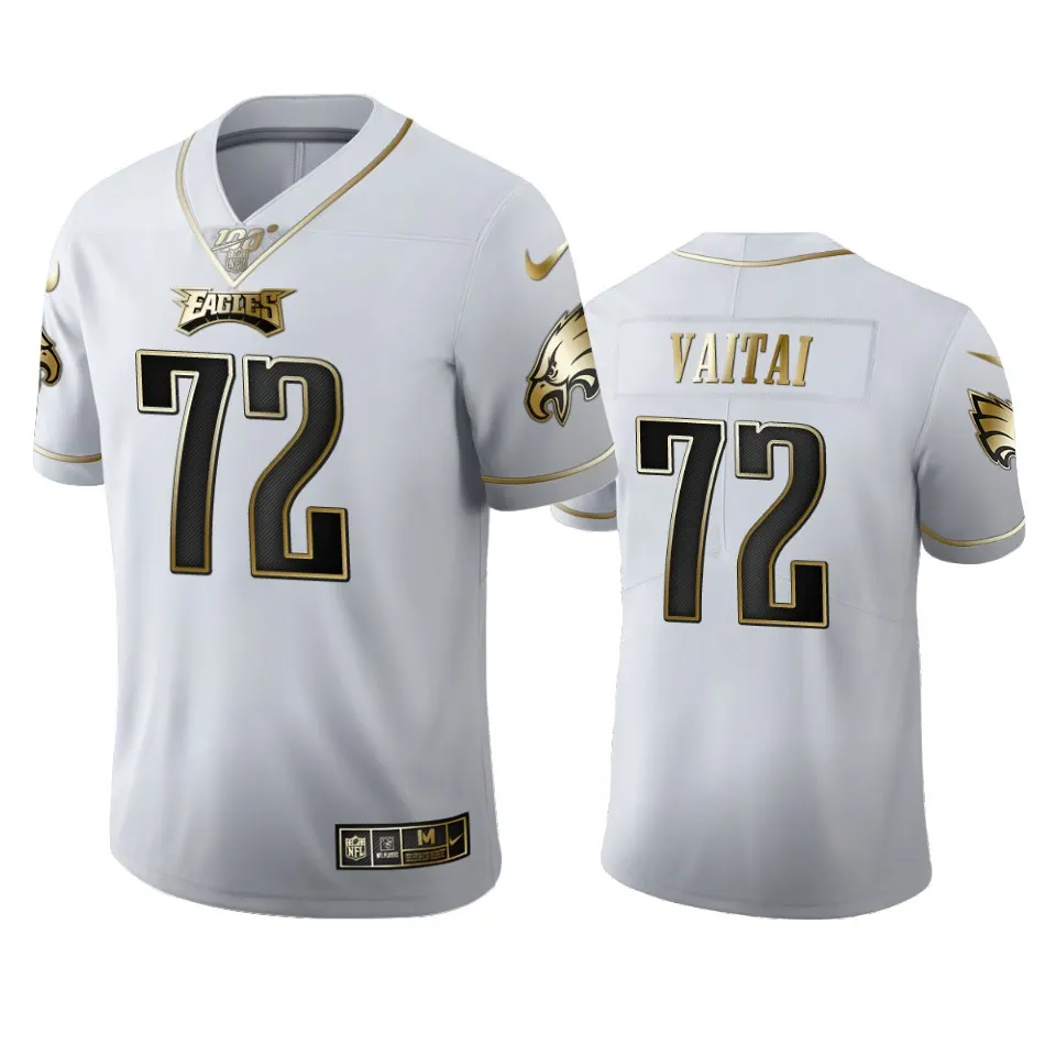 Halapoulivaati Vaitai Philadelphia Eagles Nike 100th Season Golden Edition Jersey - White