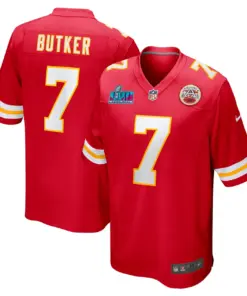 Alternative view of Harrison Butker Kansas City Chiefs Nike Super Bowl LVII Patch Game Jersey - Red