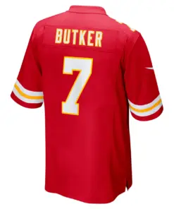 Harrison Butker Kansas City Chiefs Nike Super Bowl LVII Patch Game Jersey - Red - Image 4