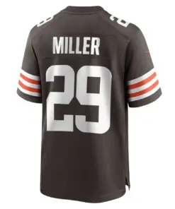 Herb Miller Cleveland Browns Nike Game Player Jersey - Brown - Image 4