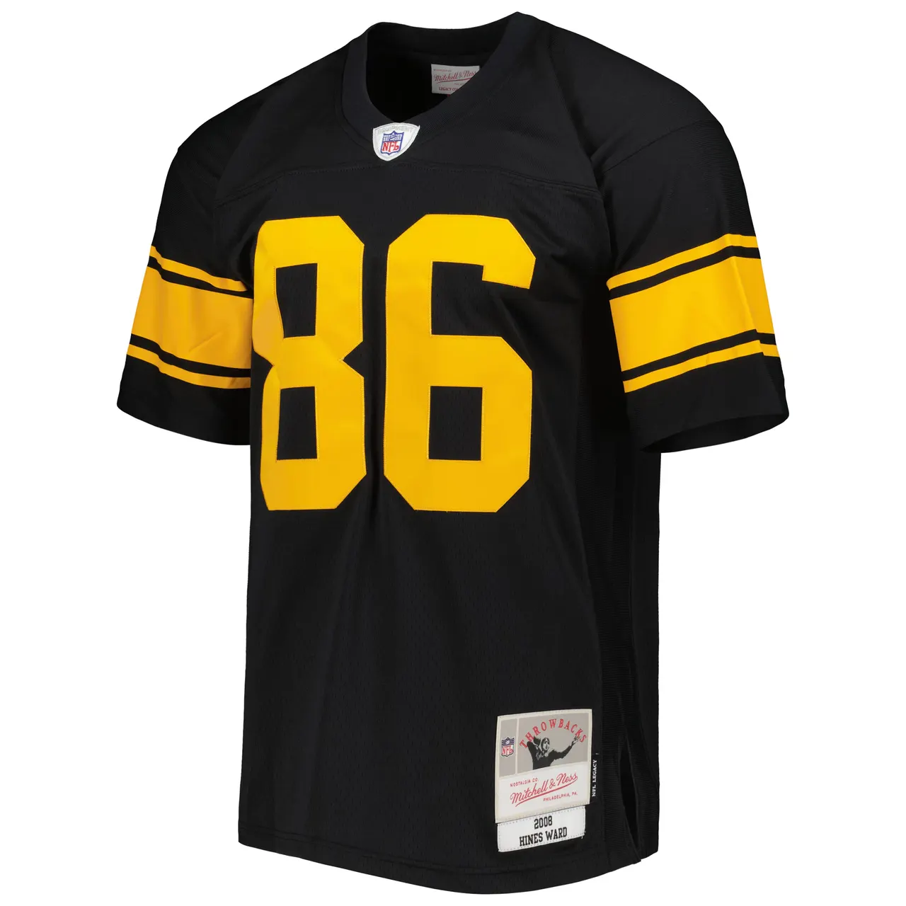 Hines Ward Pittsburgh Steelers Mitchell & Ness 2008 Alternate Legacy Replica Jersey - Black - Image 3