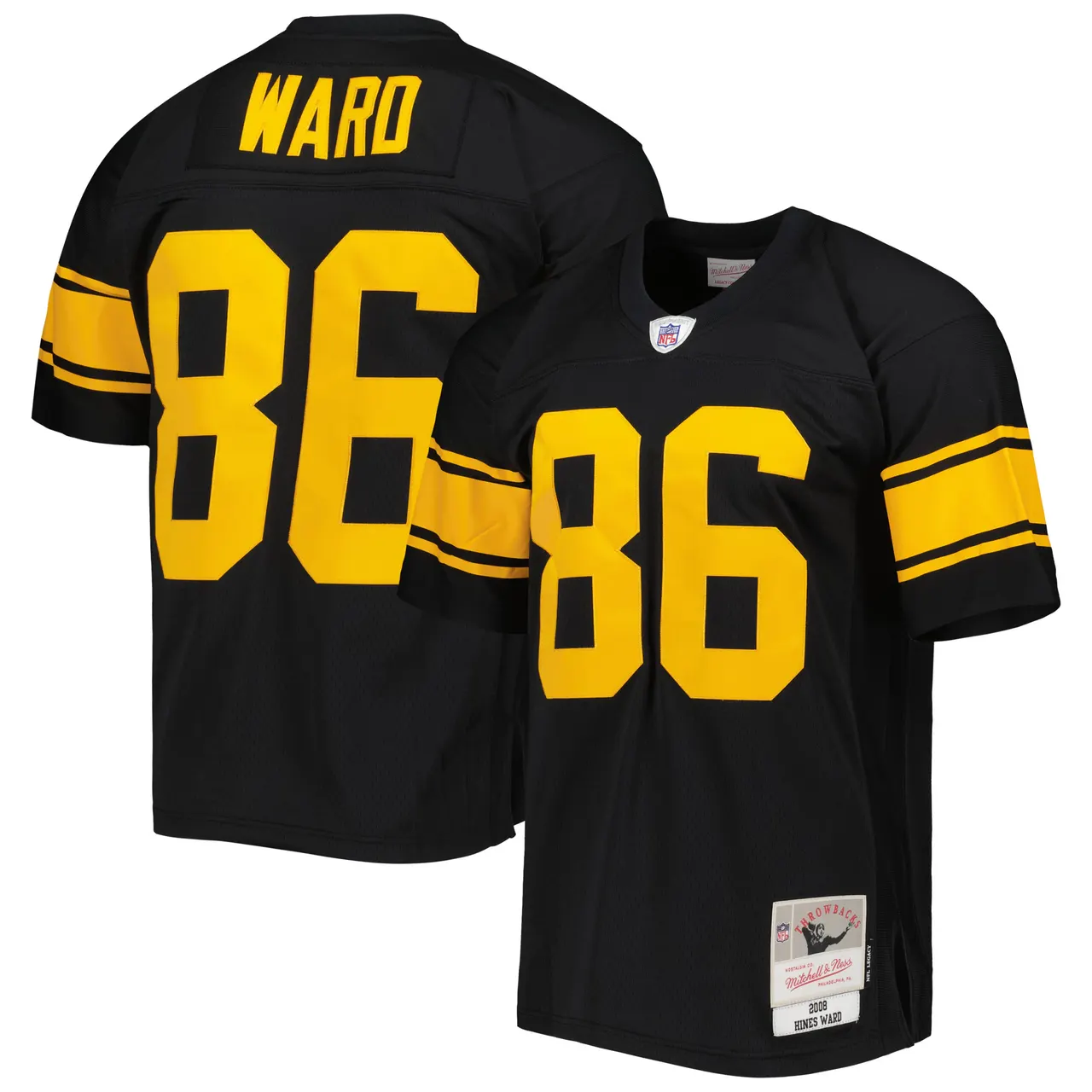 Hines Ward Pittsburgh Steelers Mitchell & Ness 2008 Alternate Legacy Replica Jersey - Black - Image 2