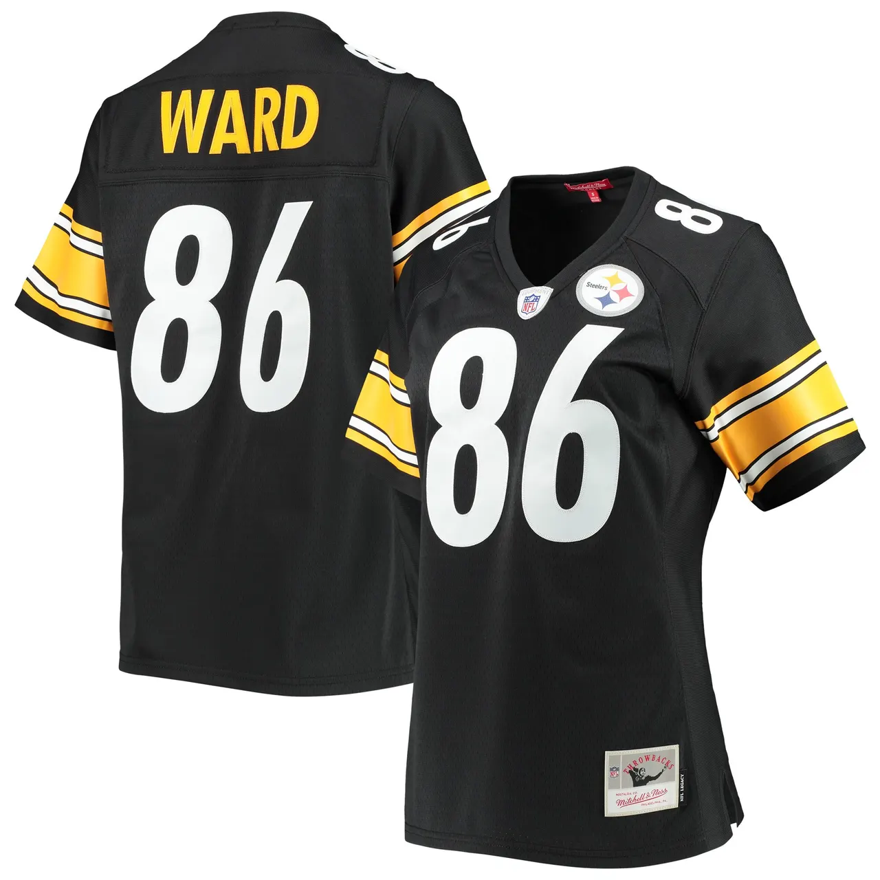 Hines Ward Pittsburgh Steelers Mitchell & Ness Women's Legacy Replica Player Jersey - Black - Image 2
